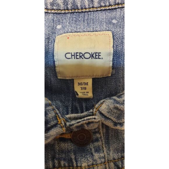 CHEROKEE STONEWASHED GIRLS DENIM CROP JACKET - Picture 2 of 7